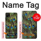 Samsung Galaxy A22 5G Hard Case Peacock Feather with custom name