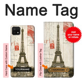 Samsung Galaxy A22 5G Hard Case Eiffel Tower Paris Postcard with custom name