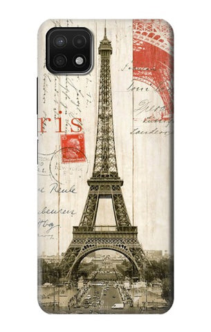 Samsung Galaxy A22 5G Hard Case Eiffel Tower Paris Postcard