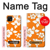 Samsung Galaxy A22 5G Hard Case Hawaiian Hibiscus Orange Pattern with custom name