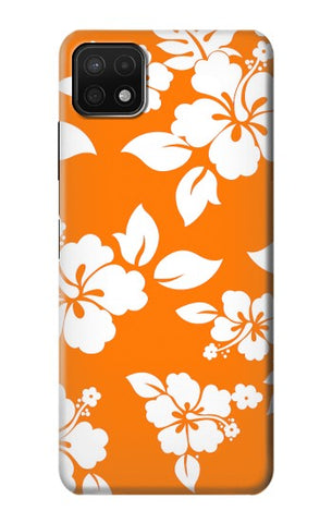 Samsung Galaxy A22 5G Hard Case Hawaiian Hibiscus Orange Pattern