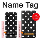 Samsung Galaxy A22 5G Hard Case Black Polka Dots with custom name