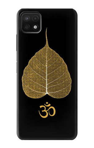 Samsung Galaxy A22 5G Hard Case Gold Leaf Buddhist Om Symbol