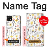 Samsung Galaxy A22 5G Hard Case Pastel Flowers Pattern with custom name