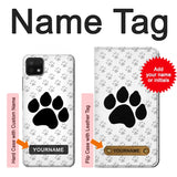 Samsung Galaxy A22 5G Hard Case Paw Foot Print with custom name