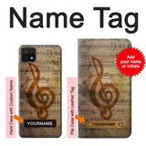 Samsung Galaxy A22 5G Hard Case Sheet Music Notes with custom name