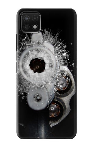 Samsung Galaxy A22 5G Hard Case Gun Bullet Hole Glass