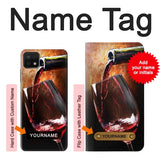 Samsung Galaxy A22 5G Hard Case Red Wine Bottle And Glass with custom name