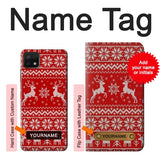 Samsung Galaxy A22 5G Hard Case Christmas Reindeer Knitted Pattern with custom name