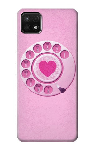 Samsung Galaxy A22 5G Hard Case Pink Retro Rotary Phone