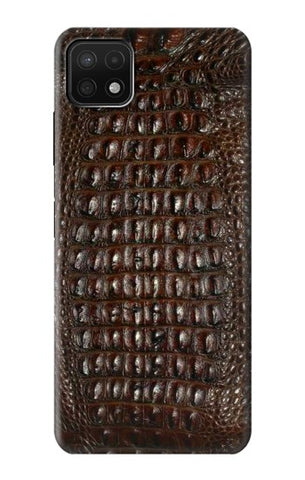 Samsung Galaxy A22 5G Hard Case Brown Skin Alligator Graphic Printed