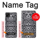 Samsung Galaxy A22 5G Hard Case White Rattle Snake Skin with custom name