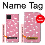 Samsung Galaxy A22 5G Hard Case Pink Flamingo Pattern with custom name
