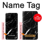 Samsung Galaxy A22 5G Hard Case Black Marble Graphic Printed with custom name