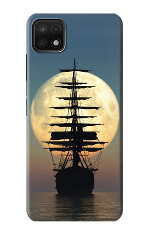 Samsung Galaxy A22 5G Hard Case Pirate Ship Moon Night