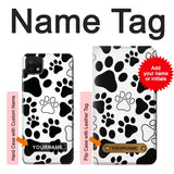 Samsung Galaxy A22 5G Hard Case Dog Paw Prints with custom name