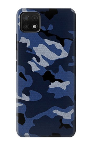 Samsung Galaxy A22 5G Hard Case Navy Blue Camouflage