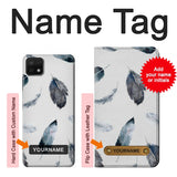 Samsung Galaxy A22 5G Hard Case Feather Paint Pattern with custom name