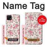 Samsung Galaxy A22 5G Hard Case Vintage Rose Pattern with custom name
