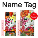 Samsung Galaxy A22 5G Hard Case Retro Art Flowers with custom name