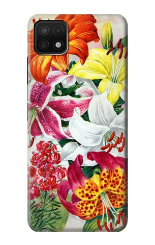 Samsung Galaxy A22 5G Hard Case Retro Art Flowers