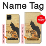 Samsung Galaxy A22 5G Hard Case Vintage Cat Poster with custom name