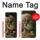 Samsung Galaxy A22 5G Hard Case Vincent Van Gogh Head Skeleton Cigarette with custom name