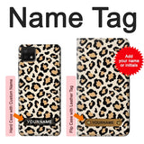 Samsung Galaxy A22 5G Hard Case Fashionable Leopard Seamless Pattern with custom name