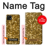 Samsung Galaxy A22 5G Hard Case Gold Glitter Graphic Print with custom name