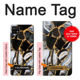 Samsung Galaxy A22 5G Hard Case Gold Marble Graphic Print with custom name