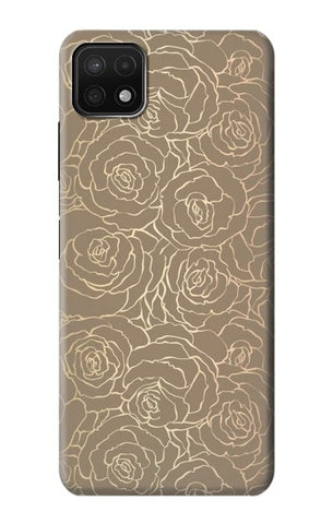 Samsung Galaxy A22 5G Hard Case Gold Rose Pattern
