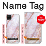 Samsung Galaxy A22 5G Hard Case Soft Pink Marble Graphic Print with custom name