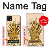 Samsung Galaxy A22 5G Hard Case Gold Pineapple with custom name