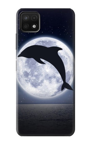 Samsung Galaxy A22 5G Hard Case Dolphin Moon Night