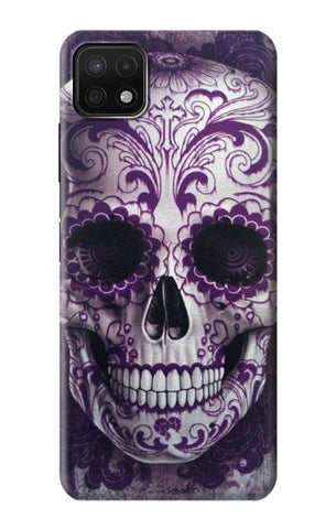 Samsung Galaxy A22 5G Hard Case Purple Sugar Skull