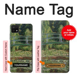 Samsung Galaxy A22 5G Hard Case Claude Monet Footbridge and Water Lily Pool with custom name