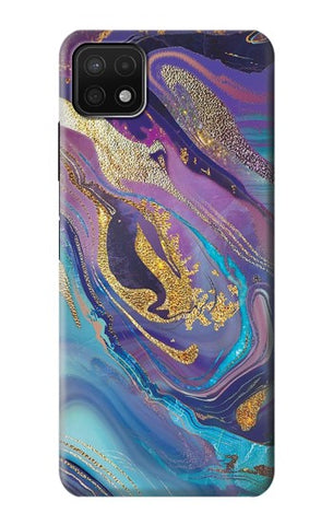 Samsung Galaxy A22 5G Hard Case Colorful Abstract Marble Stone