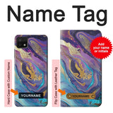 Samsung Galaxy A22 5G Hard Case Colorful Abstract Marble Stone with custom name