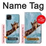 Samsung Galaxy A22 5G Hard Case Cute Smile Giraffe with custom name