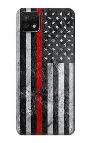 Samsung Galaxy A22 5G Hard Case Firefighter Thin Red Line American Flag