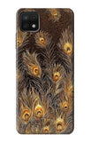 Samsung Galaxy A22 5G Hard Case Gold Peacock Feather