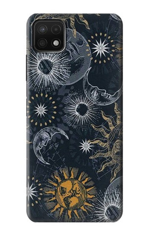 Samsung Galaxy A22 5G Hard Case Moon and Sun