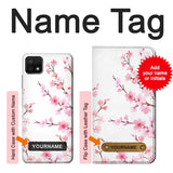Samsung Galaxy A22 5G Hard Case Pink Cherry Blossom Spring Flower with custom name