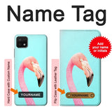 Samsung Galaxy A22 5G Hard Case Pink Flamingo with custom name