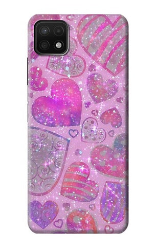 Samsung Galaxy A22 5G Hard Case Pink Love Heart
