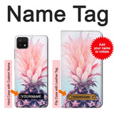 Samsung Galaxy A22 5G Hard Case Pink Pineapple with custom name