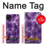 Samsung Galaxy A22 5G Hard Case Purple Quartz Amethyst Graphic Printed with custom name