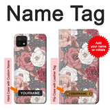 Samsung Galaxy A22 5G Hard Case Rose Floral Pattern with custom name