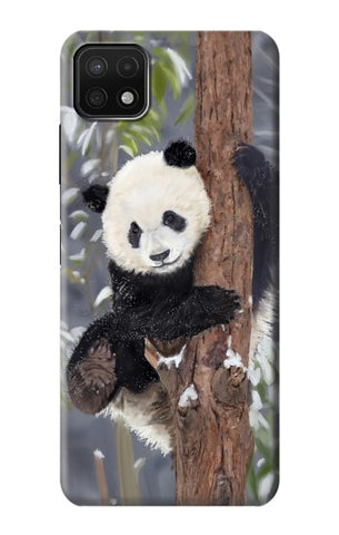 Samsung Galaxy A22 5G Hard Case Cute Baby Panda Snow Painting