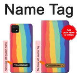 Samsung Galaxy A22 5G Hard Case Cute Vertical Watercolor Rainbow with custom name
